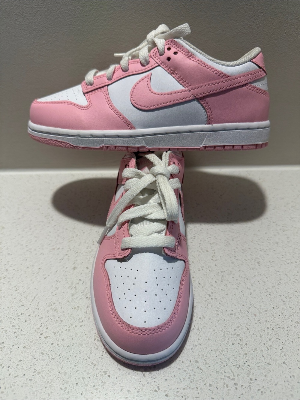 Nike Kids Pink and White Low-Top Sneakers